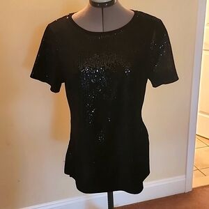Black sequin tee